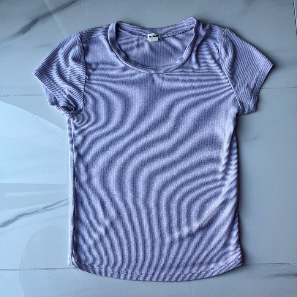 Garage Soft Ribbed Short Sleeve Crop Top